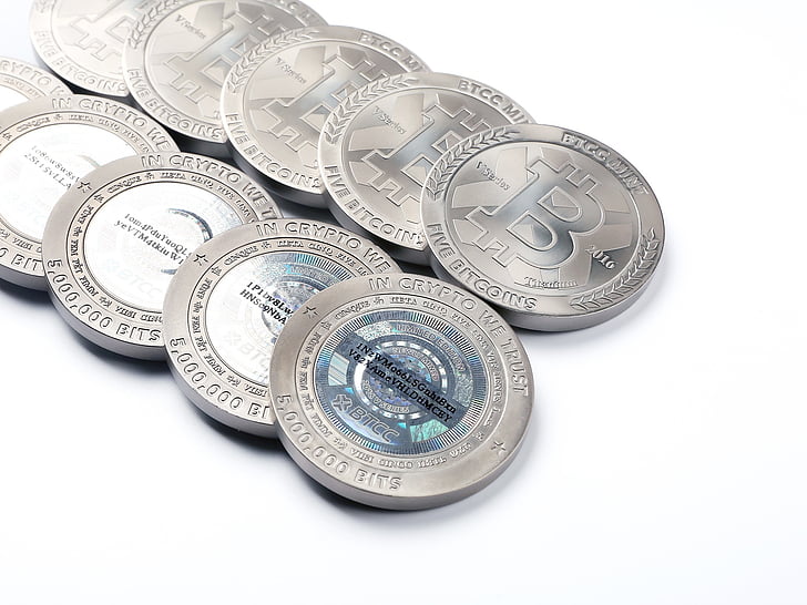 mynt, Collectable, numismatiska, Titanium, vit bakgrund, silver färgade, Finance