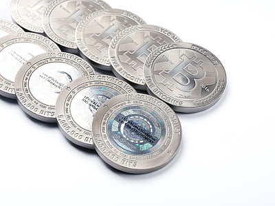 монети, колекционерски, нумизматична, титанов, бял фон, сребърен цвят, финанси