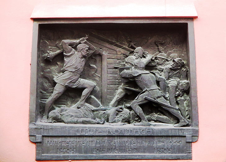 monument, Slaget, Slaget ved bump 1405, Uli rottach, Appenzell, Schweiz