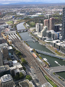 Southbank, Melbourne, Victoria, Australien, floden, staden