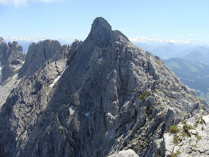 mountain, peak, summit, tyrol, alps, wilder kaiser, nature