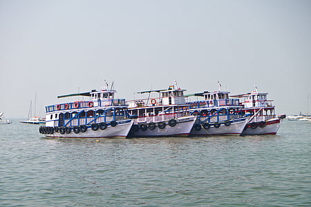 barca, apa, mare, port, India, transport