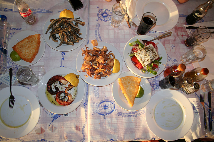 eten, dineren, calamaris, voedsel, voeding, diervoeders, vis