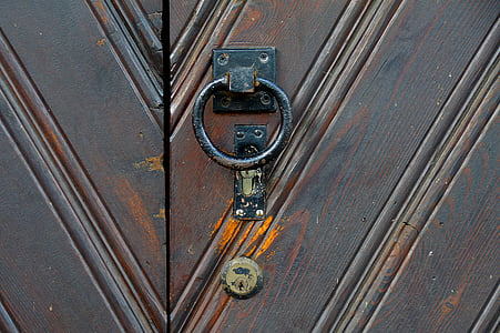 doorknocker, porta, Castelo, lidar com, Heidelberg, maçaneta da porta, tambor