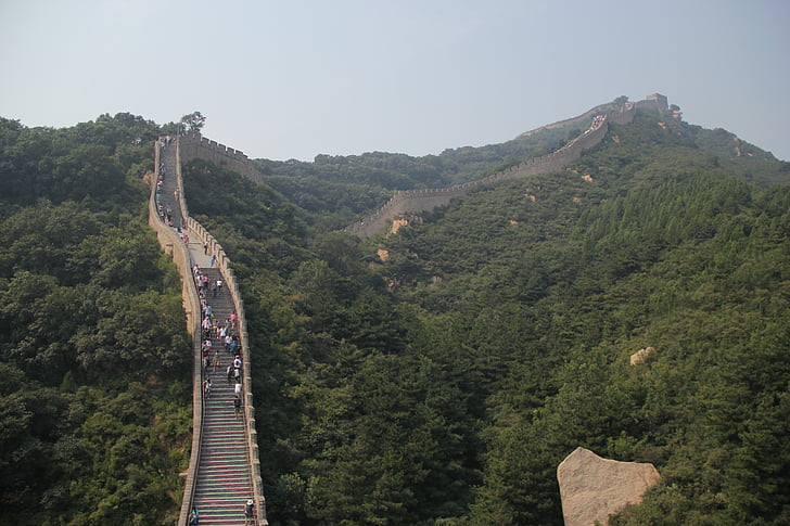 the great wall, mountain, stream