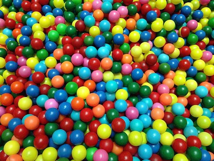 басейн, цветове, топки, дете, забавно, цветни, цвят