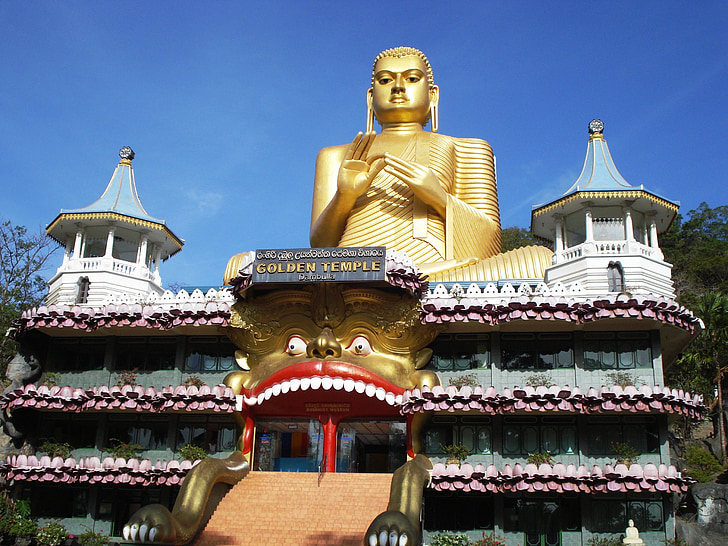 Budda, Złoto, Świątynia, Sri lanka, Buddyzm, Azja, religia