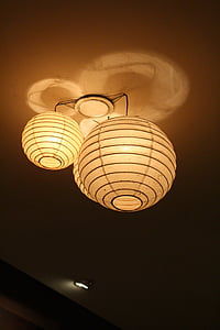 ljuskrona, 燈 lång, varm, elektrisk lampa, ljusutrustning, tak, dekoration