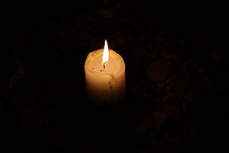 žvakė, tamsus, Juoda, žvakės, liepsna, gaisro, geltona