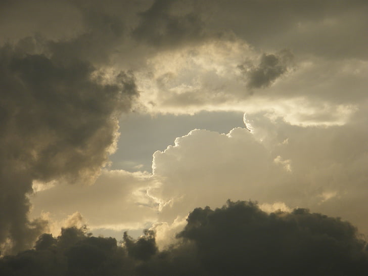 oblak, nebo, pištola, narave, vreme, oblak - nebo, na prostem