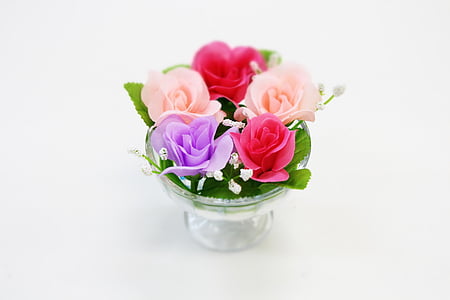 virágok, Mesterséges növények kompoziciók, piros, rózsaszín, lila, Rózsa, Rózsa Tanszék