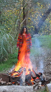 жінка, вогонь, полум'я, священний вогонь, вогонь дух, стихійний, теплі