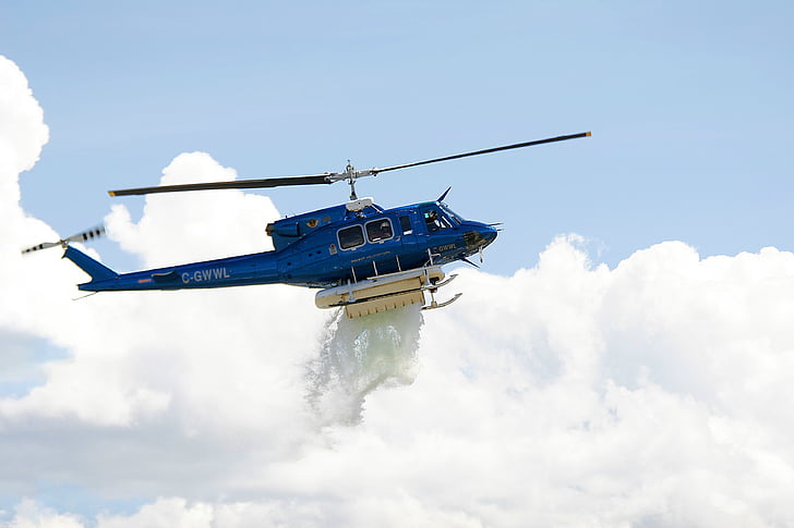 helicòpter, volant, rescat, d'emergència, lluita contra incendis, aeronaus, vehicle