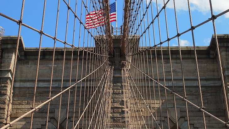 Brooklyn bridge, new york, platser av intresse, landmärke, attraktion, new york city