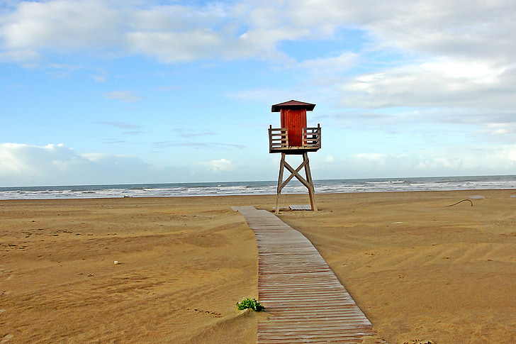 pludmale, Huelva, smilts, ainava, Punta umbría, jūra, krasta līnija