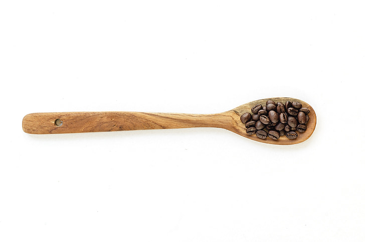 lingura, coffe, lemn, băutură, maro, negru, din lemn
