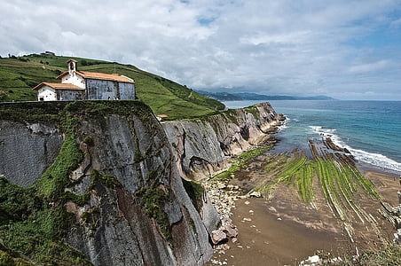 Cliff, steiner, blå, landskapet, natur, vann, stranden