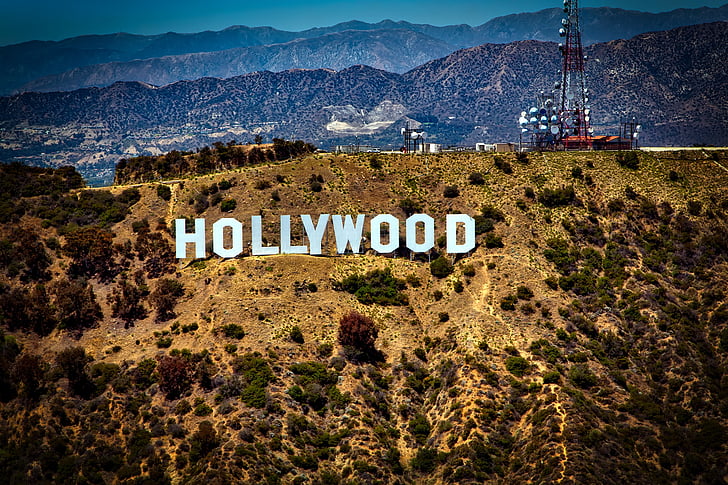 Kalifornien, Hill, Hollywood, Hollywood-skylten, landmärke, landskap, los angeles