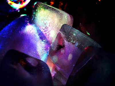 ice cubes, illuminated, celebration, festival, new year's eve, carnival, valentine