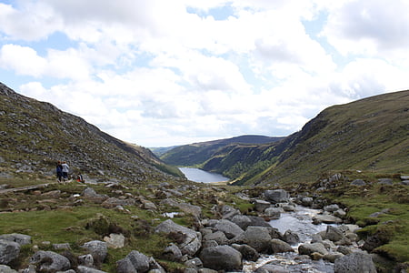 řeka, scenérie, Irsko, Glendalough, krajina, Irština, Příroda
