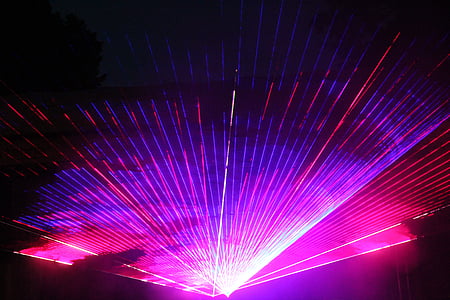 lasershow, Cottbus, Njemačka, Sažetak, noć, užaren, pozadina