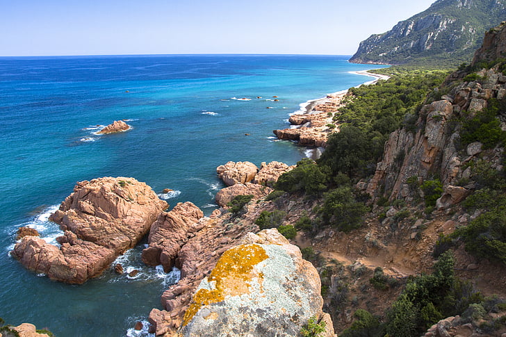 jūra, paplūdimys, Sardinija, porfyras, atostogų, vasaros, puikūs paplūdimiai