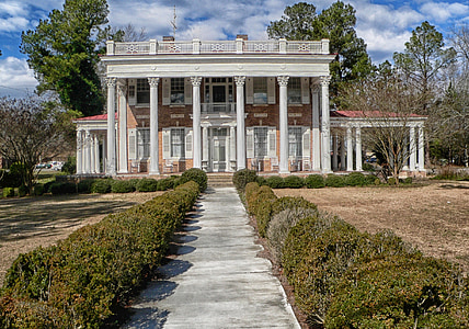 Bishopville, Dél-Karolina, a manor, kastély, ház, HDR, Sky