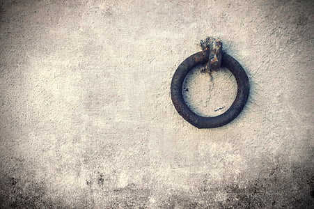 wall, ring, metal, metal ring, copy space, old