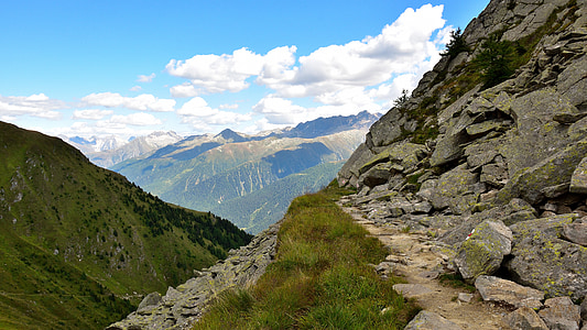 Trail, landskab, bjerge, væk, Se, Alpine, natur