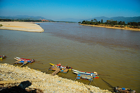 Mekong-floden, floden, gyldne trekant, Thailand, Asien
