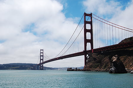 építészet, Bay, híd, California, város, kapcsolat, építési