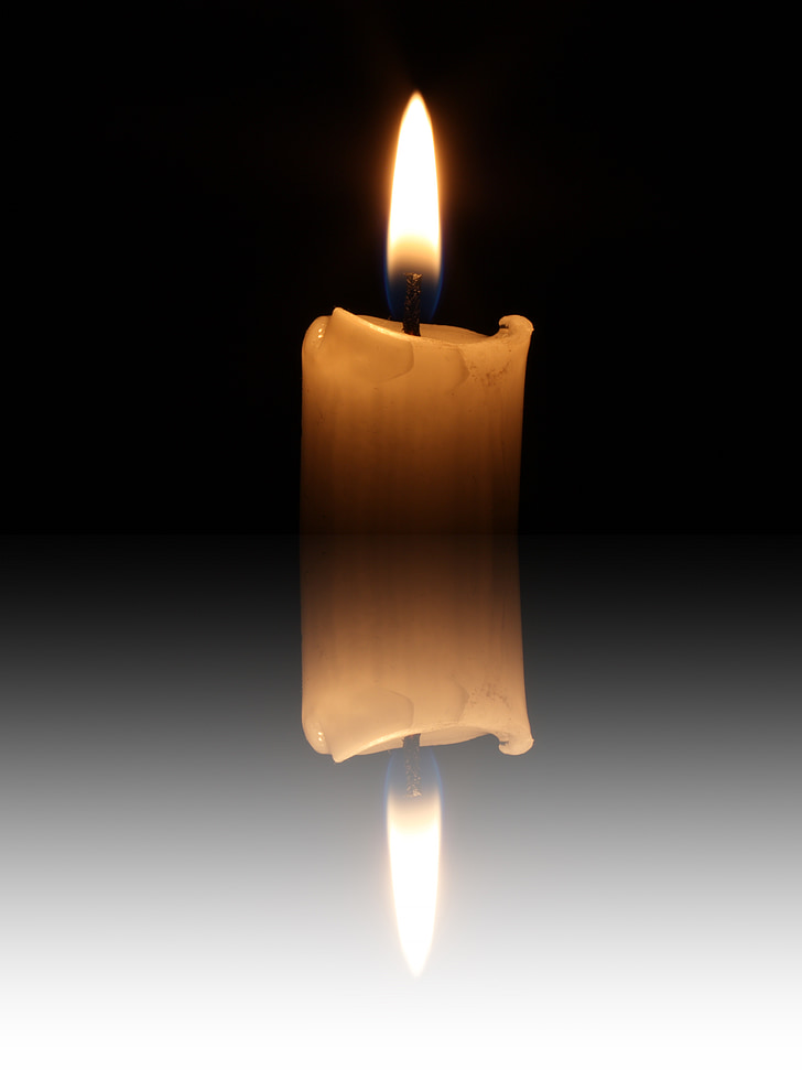 Spiegelung, Kerze, Candle-Light, Flamme, Stimmung