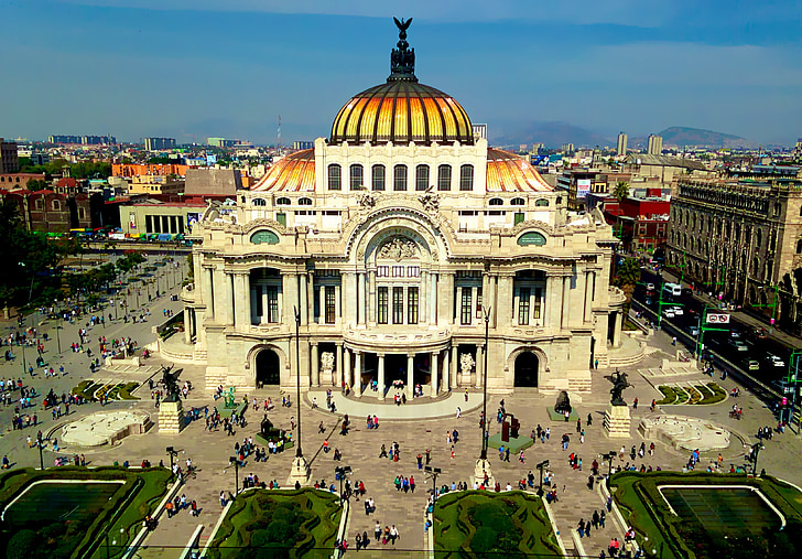 Мексико, DF, музей, изящни изкуства, архитектура, пейзаж, град