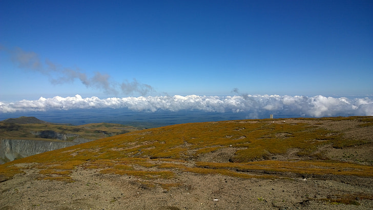 montanha Changbai, pico, nuvem branca