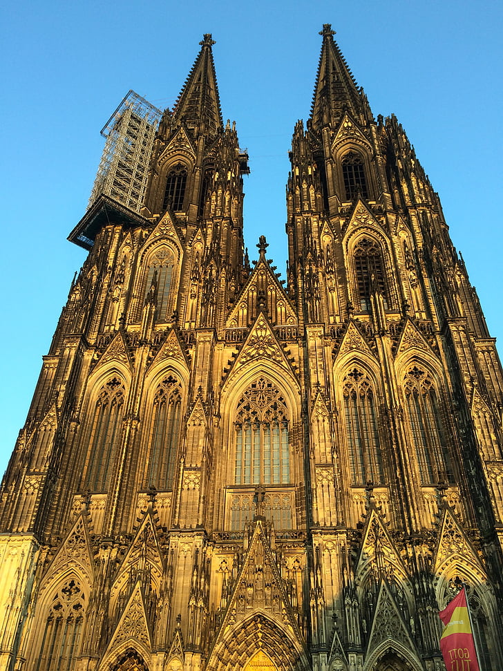 Cathédrale de Cologne, Dom, Église, site, échafaudage, Cologne, échafaudage