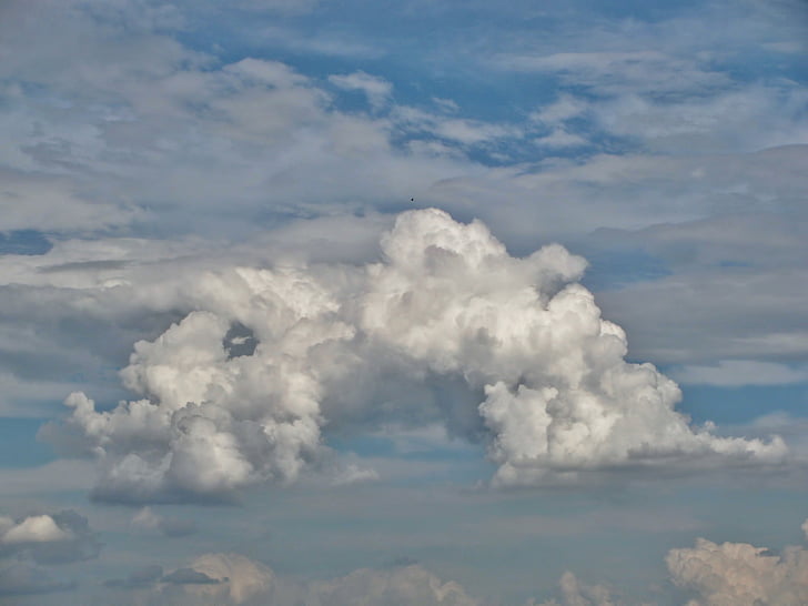 cumulonimbus, Cloudscape, nubes, Cumulus, cielo, tiempo en, colores