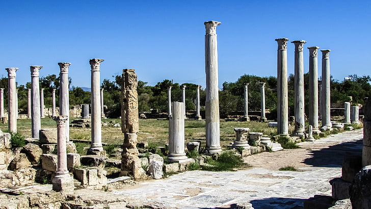 cyprus, salamis, pillar, corinthian, column, archaeology, archaeological
