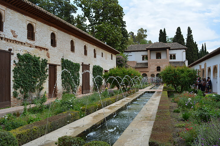 Alhambra, Andalusië, landschap, Kasteel, Granada, Spanje, Kasteel van de stad
