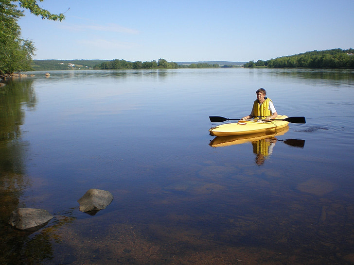 kayak, river, peaceful, kayaking, water