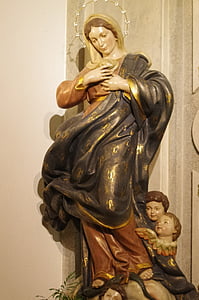 jomfru, figur, statuen, religion, kristendom, åndelighet, skulptur