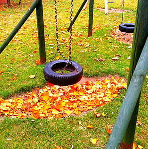 park, nature, playground, swing, grass, no people, day