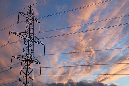 line, electronics, power line, power poles, energy, sky, current