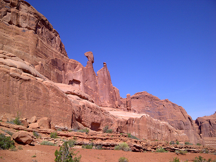 Moab, Utah, rouge, désert, grès, é.-u., nature