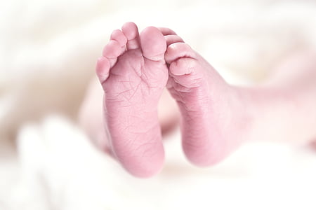 fötter, Baby, Stäng, Foto, barn, närbild, nyfödd baby