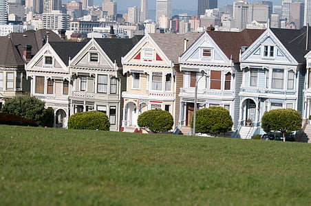 San francisco, hiše, San, Francisco, California, arhitektura, mesto