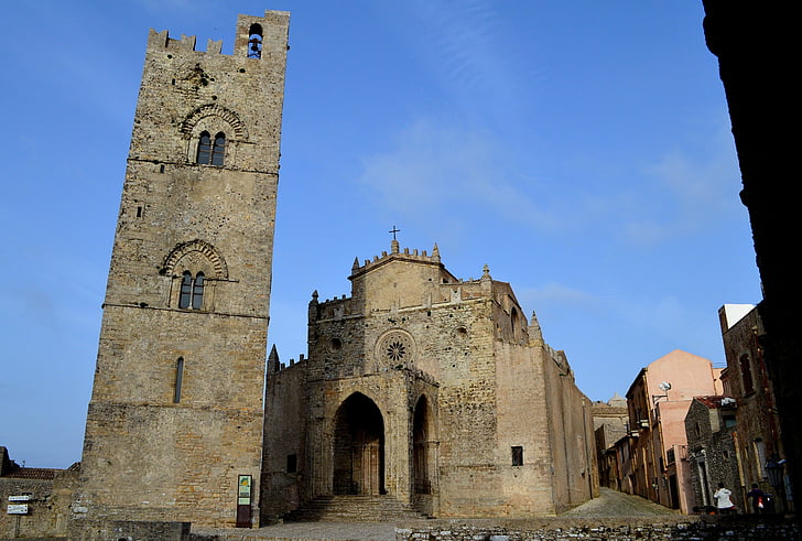 Erice, katedra, Sicilija, Viduramžiais, Architektūra, bažnyčia, Europoje
