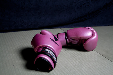 boks, rokavice, šport, roza, rokavice, boksar, boj
