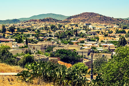 Кипър, Агия Варвара, село, изглед, пейзаж, селски, Общността