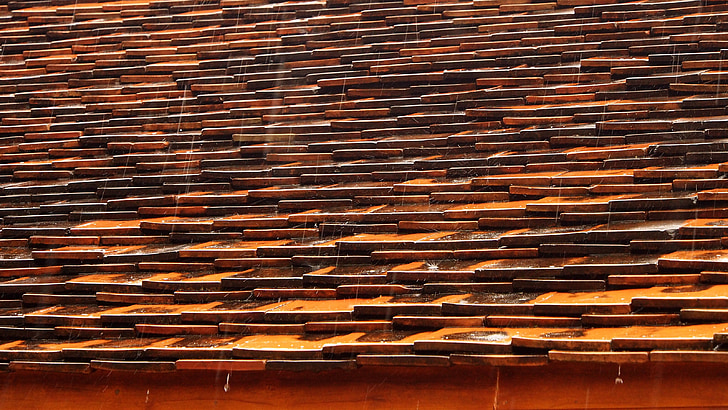 strehe, dež, ukrep, tempelj streho, ploščice, deževnem obdobju, strešniki