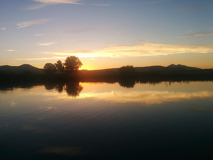 lake, scene, water, nature, landscape, sky, summer